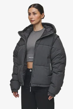 Pegador Trixy 4 In 1 Reversible Puffer Jacket Anthracite