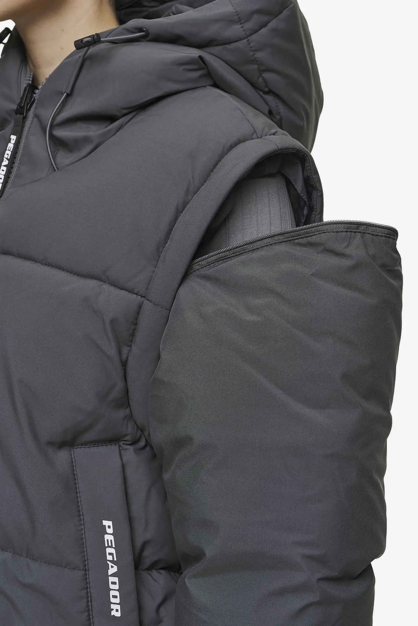 Pegador Trixy 4 In 1 Reversible Puffer Jacket Anthracite