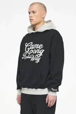 Pegador Trounce Oversized Hoodie Vintage Washed Black Ink Angels Cream