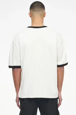 Pegador Trounce Oversized Ringer Tee Vintage Washed Angels Cream Black Ink