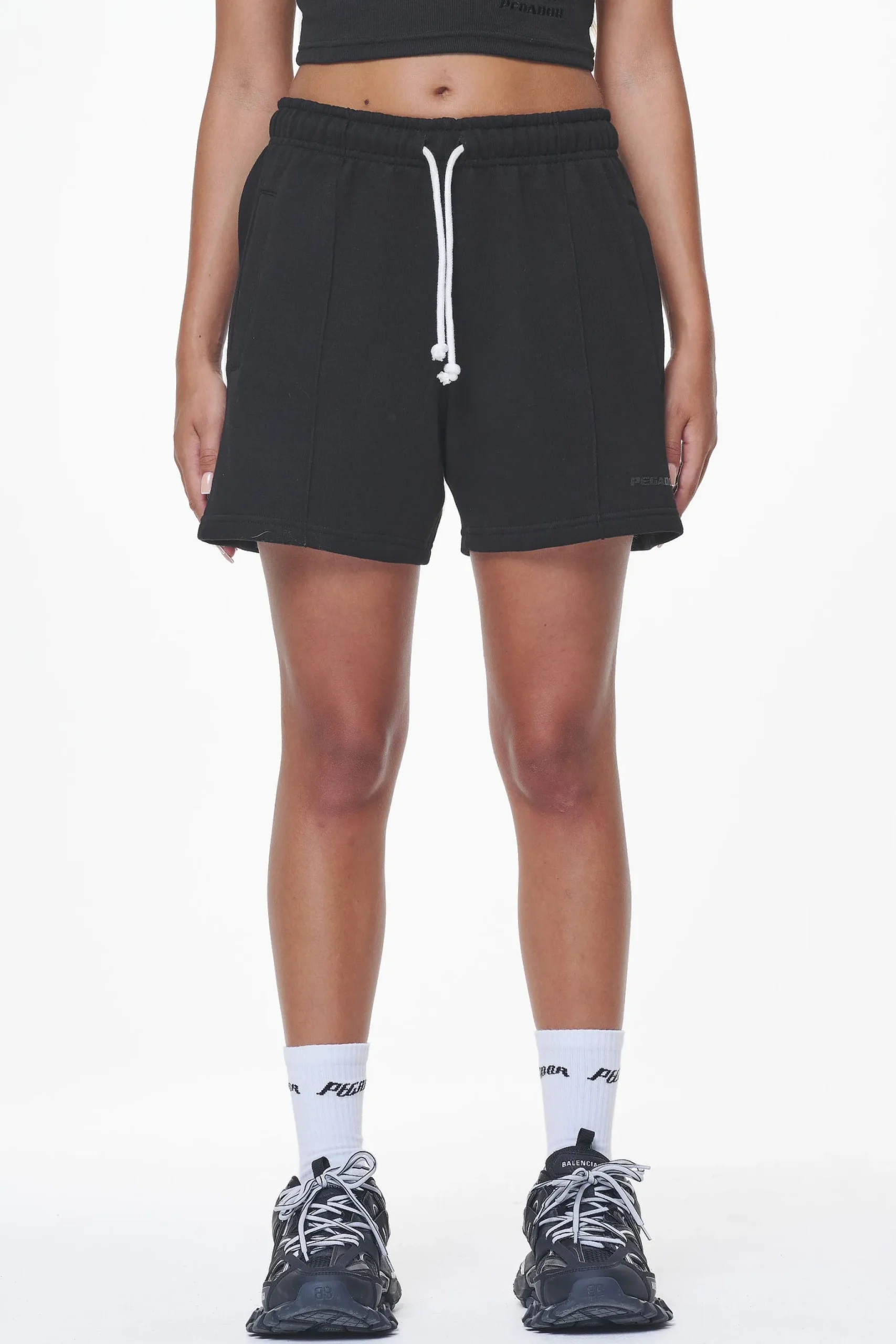 Pegador Umbria High Waisted Shorts Black Gum