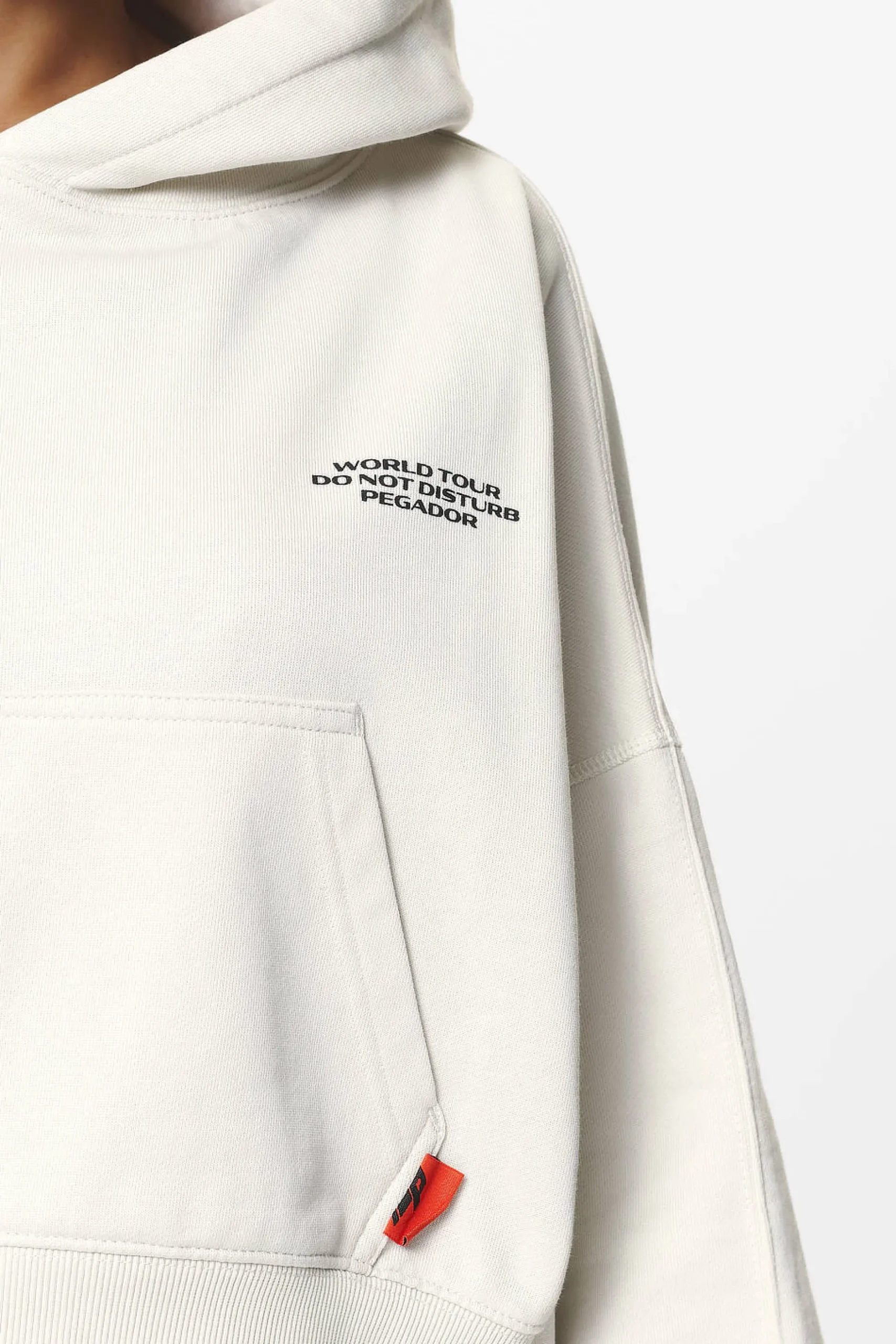 Pegador Vrena Oversized Cropped Hoodie Washed Salty Cream