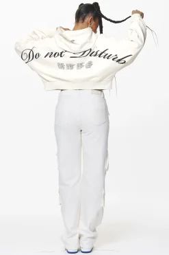 Pegador Vrena Oversized Cropped Hoodie Washed Salty Cream