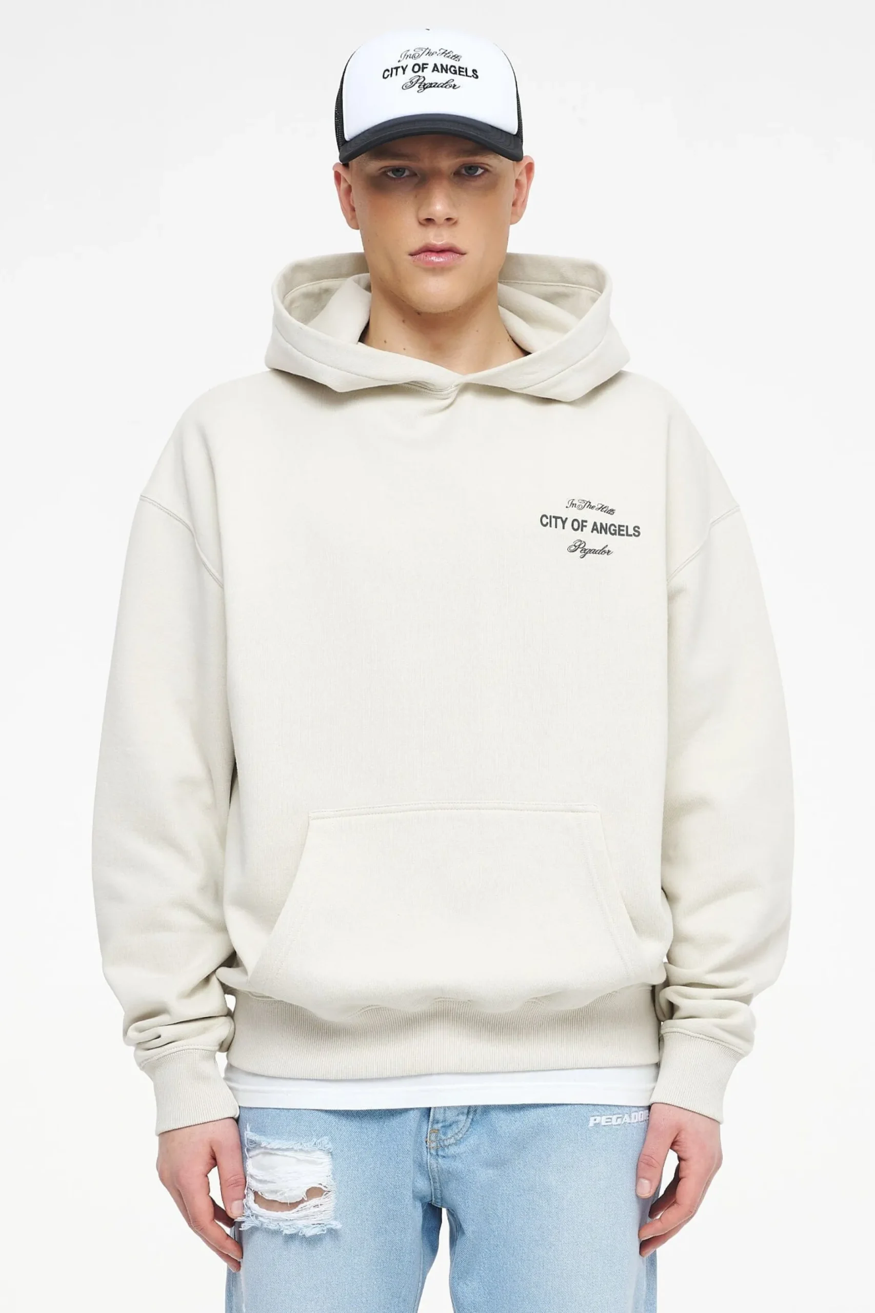 Pegador Wallace Oversized Hoodie Vintage Washed Angels Cream
