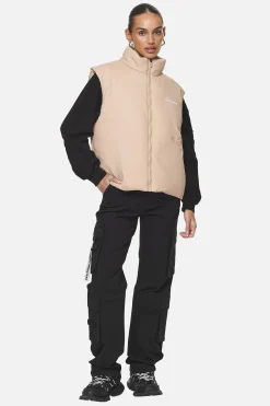 Pegador Wilton Cropped Oversized Vest Safari Sand