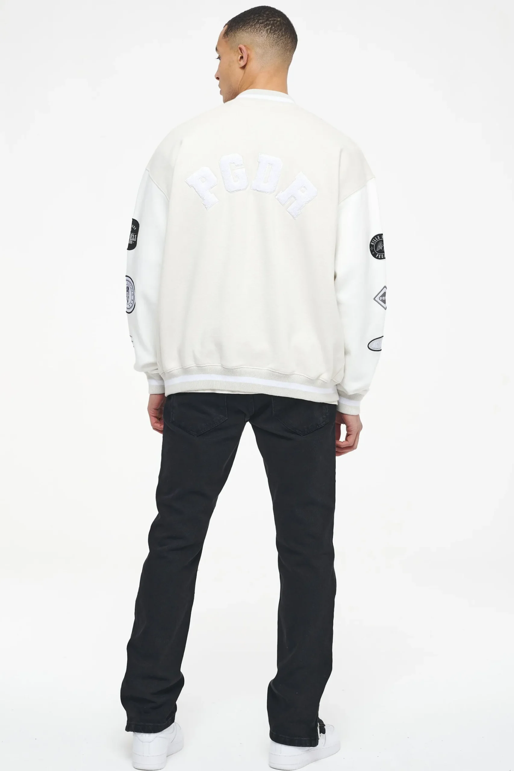 Pegador Yardley Varsity Jacket Washed Angels Cream Bright White