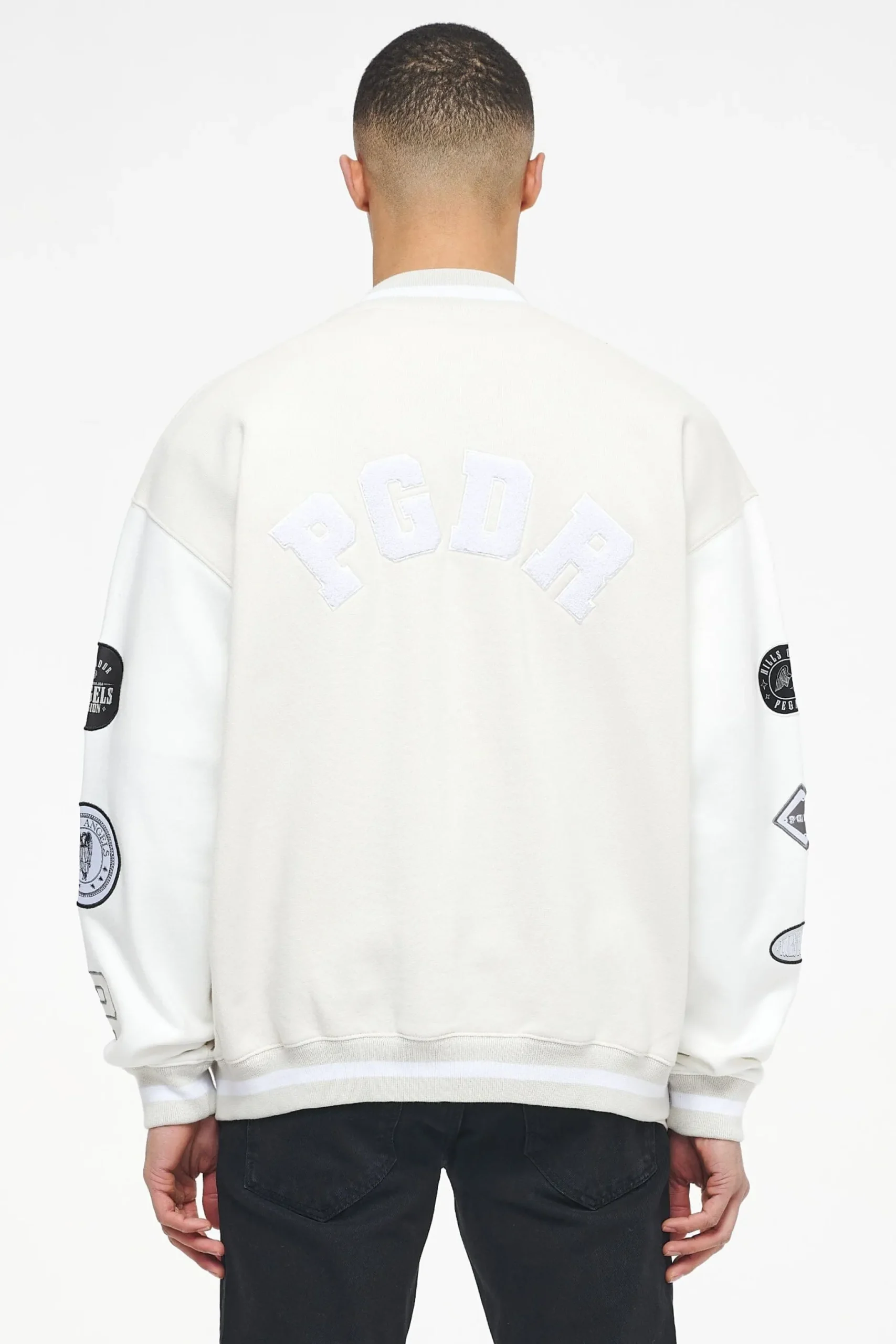 Pegador Yardley Varsity Jacket Washed Angels Cream Bright White