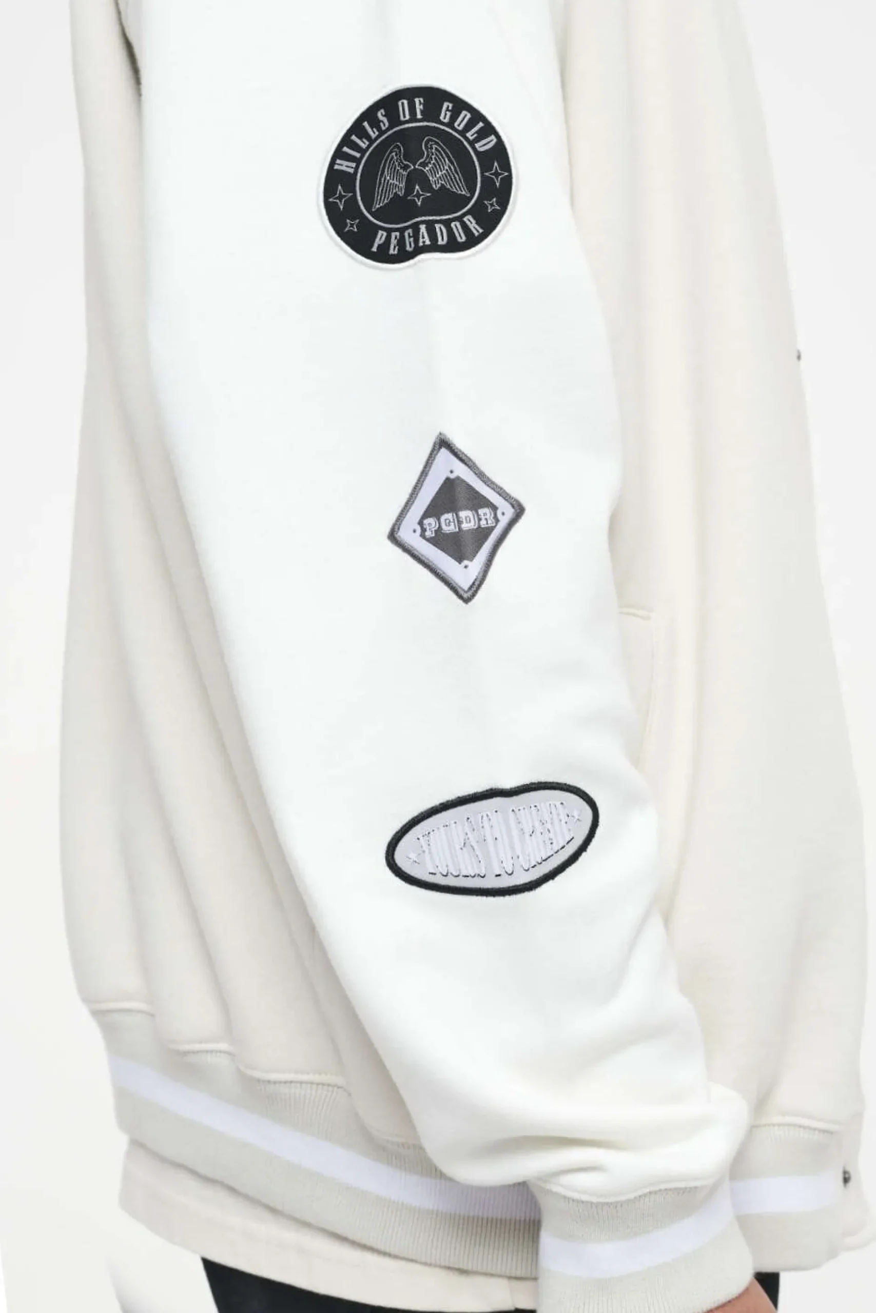 Pegador Yardley Varsity Jacket Washed Angels Cream Bright White