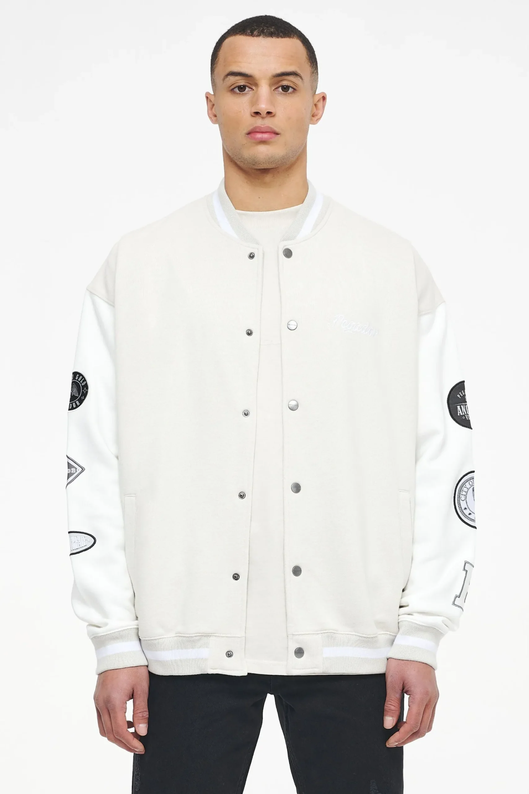 Pegador Yardley Varsity Jacket Washed Angels Cream Bright White