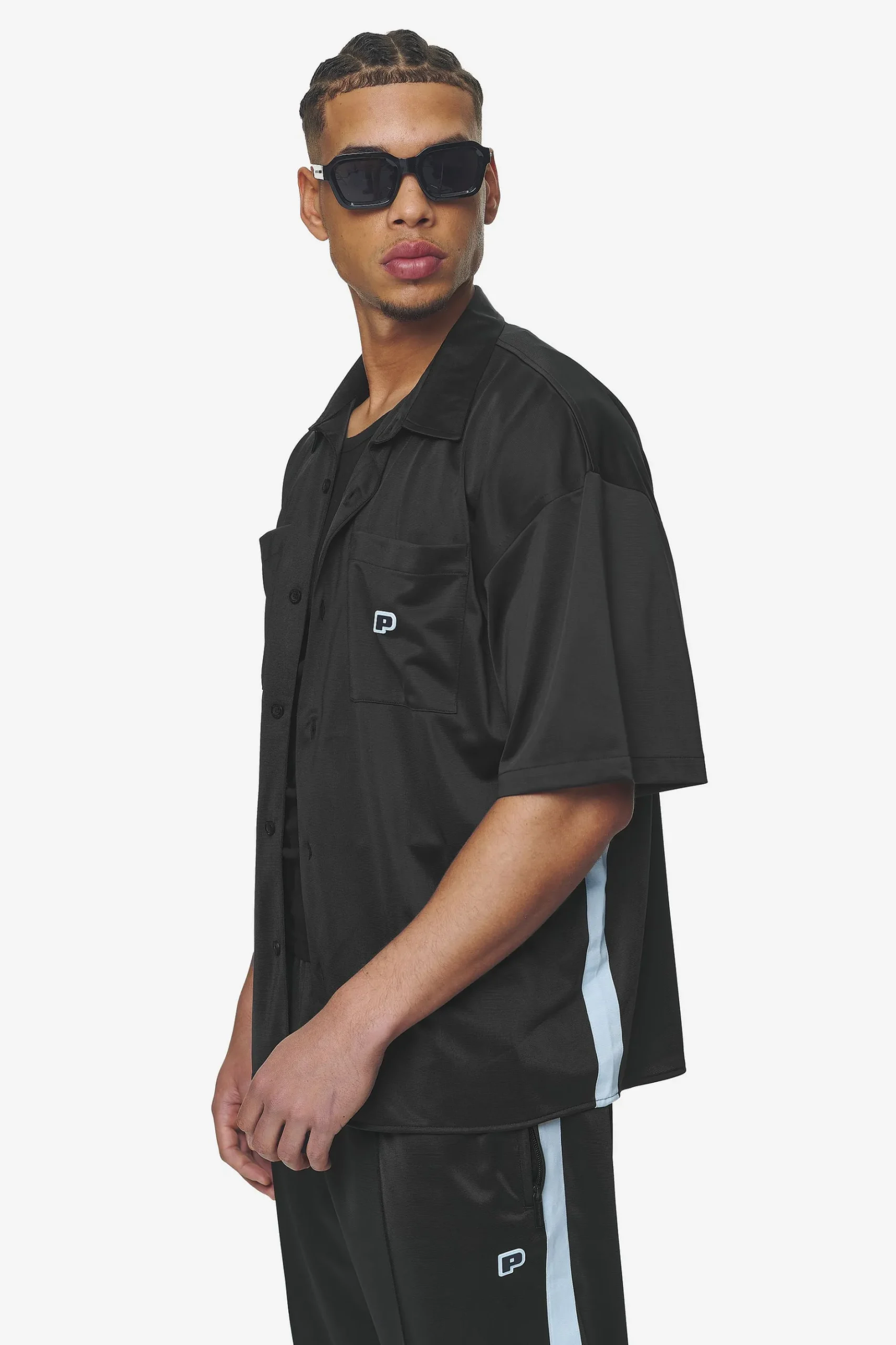 Pegador Zeno Boxy Shirt Black Baby Blue
