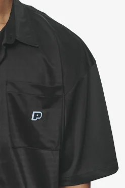 Pegador Zeno Boxy Shirt Black Baby Blue