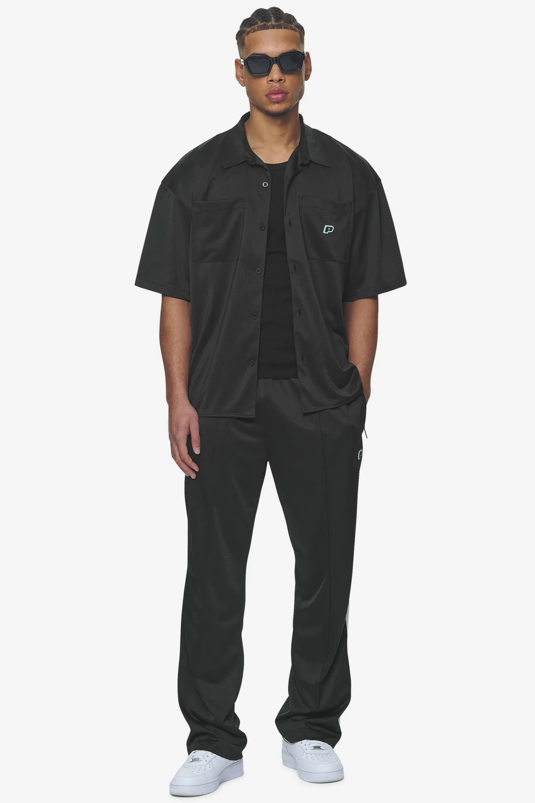 Pegador Zeno Boxy Shirt Black Baby Blue