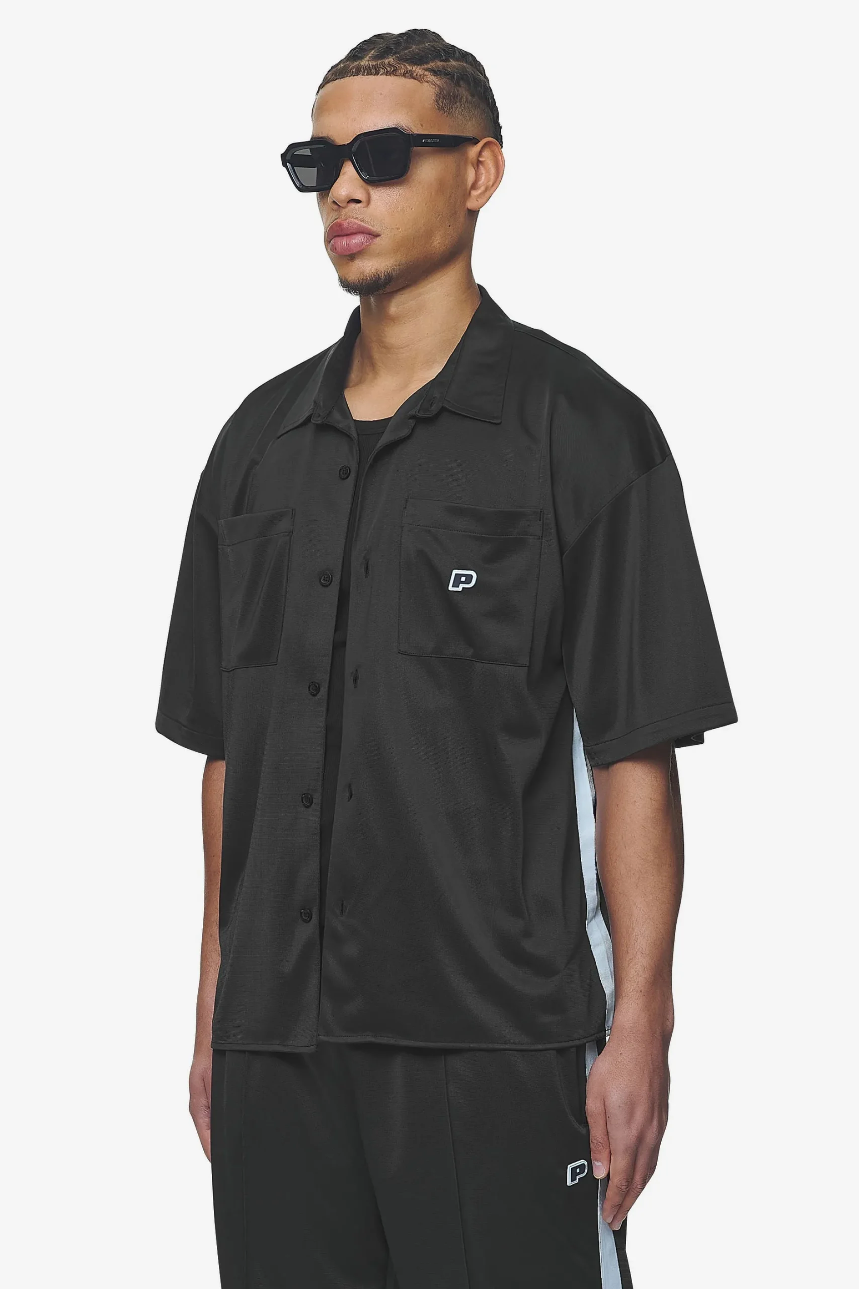 Pegador Zeno Boxy Shirt Black Baby Blue