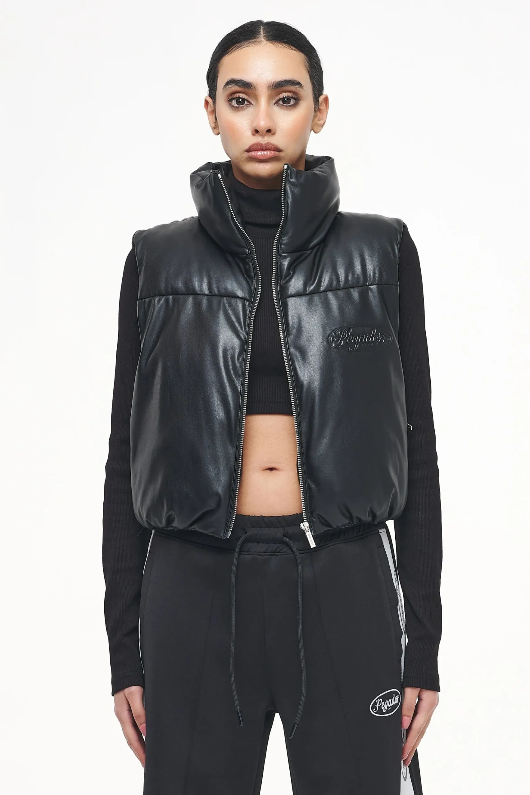 Pegador Zito Cropped Faux Leather Vest