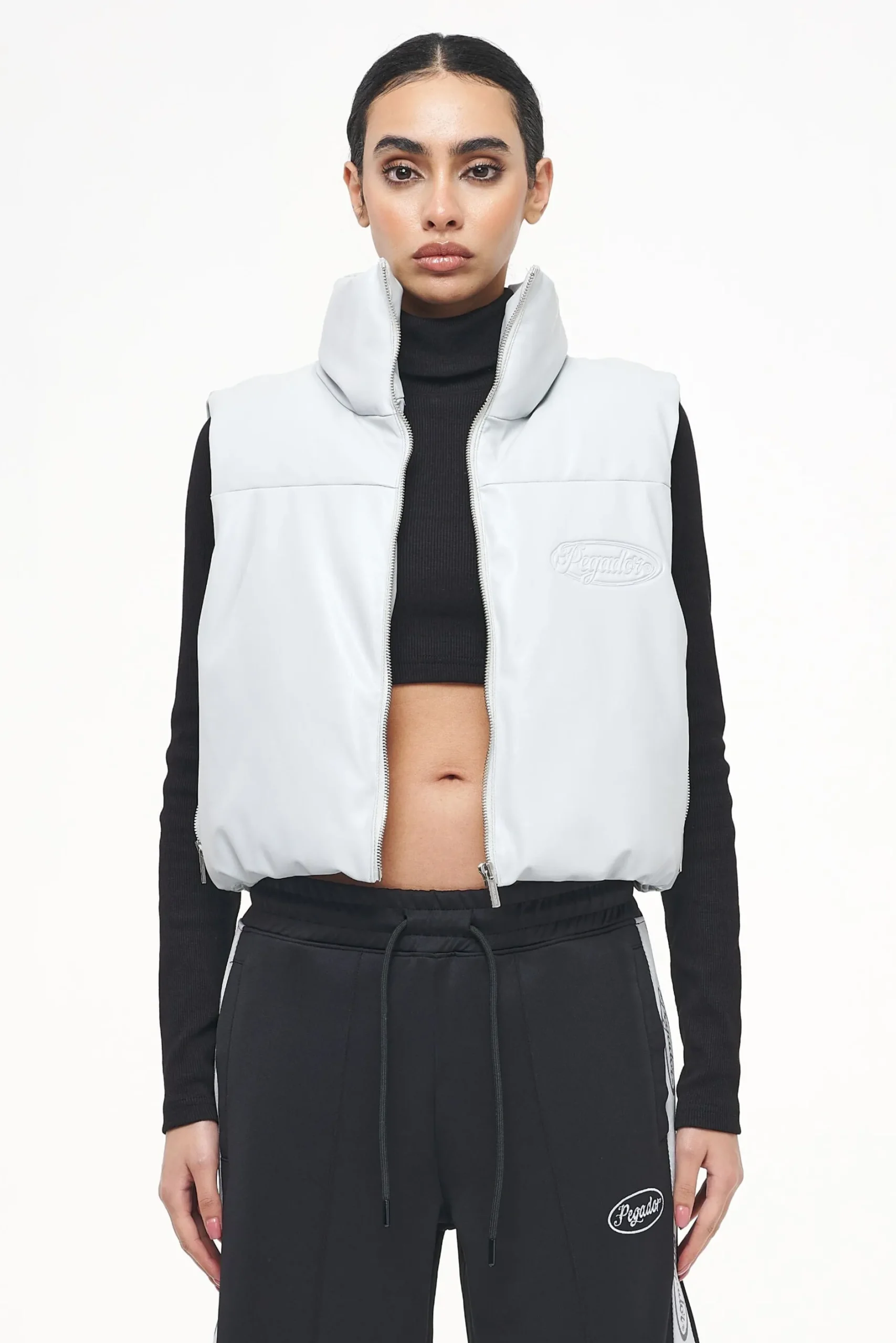 Pegador Zito Cropped Faux Leather Vest